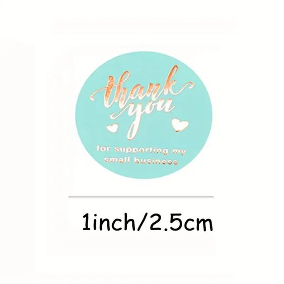 NEW 500 Stickers Thank You For Supporting My Small Business Stickers - Blue - Picture 2 of 5
